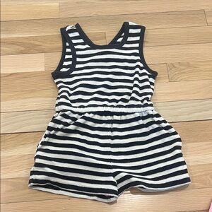 Tea Collection Black and White Striped Kids Romper